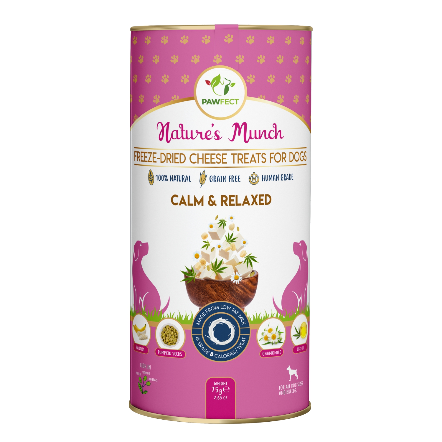Functionele Freeze Dried hondensnack Kalm en Relax 75 gr. productfoto